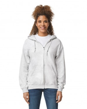 Ash Women's Gildan 18600 Full Zip Hoodie | EZKF92718