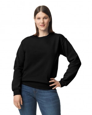 Black Women's Gildan 12000 Crewneck Sweatshirt | MIJO83501