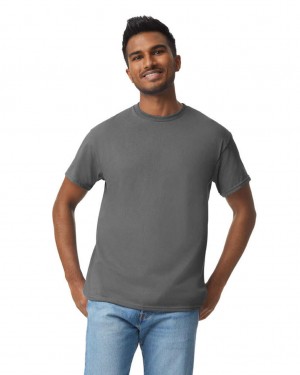 Charcoal Men's Gildan 5000 T-Shirts | ZCYW32654