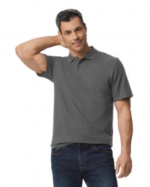 Charcoal Men's Gildan 64800 Pique Polo | BQTA43165