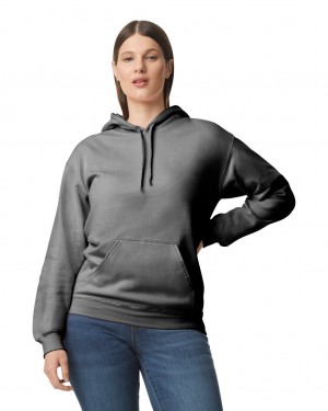 Charcoal Women's Gildan SF500 Midweight Fleece Hoodie | IVUA14389