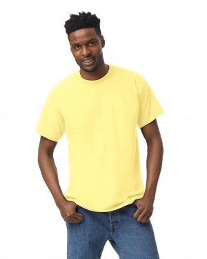 Cornsilk Men's Gildan 5000 T-Shirts | RLDV61349