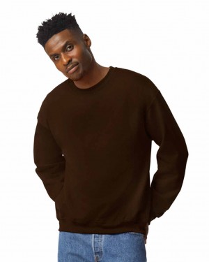 Dark Chocolate Men's Gildan 18000 Crewneck Sweatshirt | BNIP19650