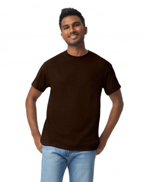 Dark Chocolate Men's Gildan 5000 T-Shirts | OZQY09483