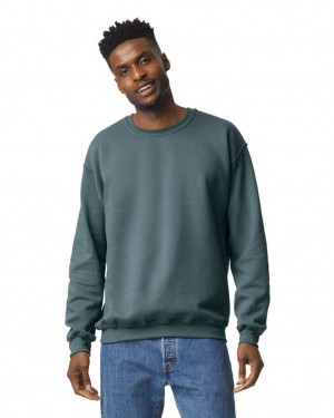 Dark Heather Men's Gildan 18000 Crewneck Sweatshirt | AHRW54827