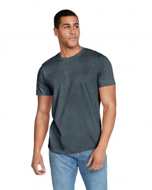 Dark Heather Men's Gildan 64000 T-Shirts | CZKE13548