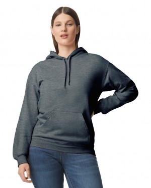 Dark Heather Women's Gildan SF500 Midweight Fleece Hoodie | DQXI53762