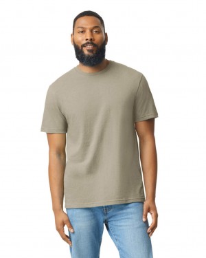 Dune Mist Men's Gildan 67000 CVC T-Shirts | DSJI48763