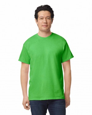 Electric Green Men's Gildan 8000 T-Shirts | EMXR20695