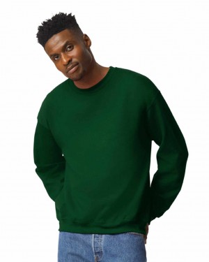 Forest Green Men's Gildan 18000 Crewneck Sweatshirt | SREC29148