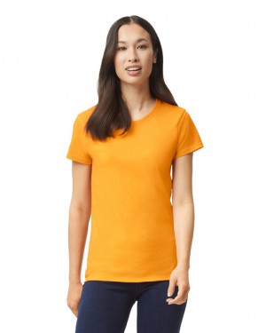 Gold Women's Gildan 5000L T-Shirts | RFDP19267