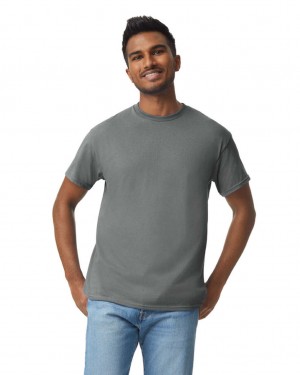 Graphite Heather Men's Gildan 5000 T-Shirts | CVLB53896