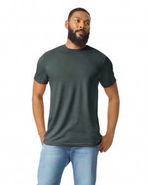 Gunmetal Men's Gildan 67000 CVC T-Shirts | JKNC61037