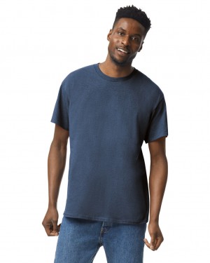 Heather Navy Men's Gildan 5000 T-Shirts | QFHA49780