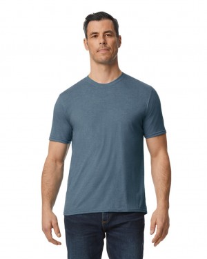 Heather Navy Men's Gildan 6750 Tri-Blend T-Shirts | KSHX75014