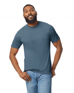 Heather Navy Men's Gildan 980 T-Shirts | IHRY07459