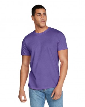 Heather Purple Men's Gildan 64000 T-Shirts | CDKP80493