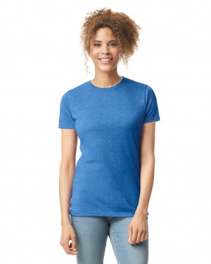 Heather Royal Women's Gildan 64000L T-Shirts | CLXI16472