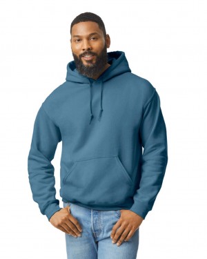 Indigo Blue Men's Gildan 18500 Hoodie Sweatshirt | TMBV74591