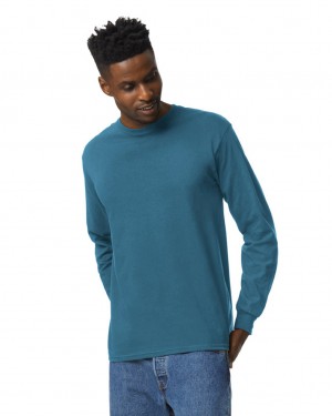 Indigo Blue Men's Gildan 2400 Long Sleeve T-Shirts | JIEP26501