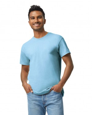 Light Blue Men's Gildan 5000 T-Shirts | GYNM62390