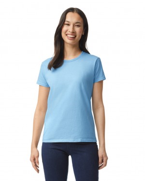 Light Blue Women's Gildan 2000L T-Shirts | QFGH86375