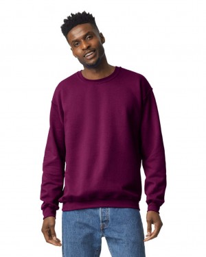 Maroon Men's Gildan 18000 Crewneck Sweatshirt | SBNR59713