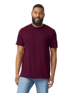 Maroon Men's Gildan 64000 T-Shirts | MDYT25087