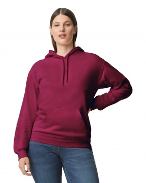 Maroon Women's Gildan SF500 Midweight Fleece Hoodie | ZFVW71062