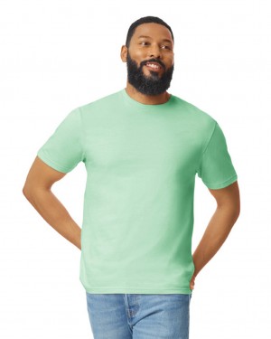 Mint Green Men's Gildan 64000 T-Shirts | JGLI35091