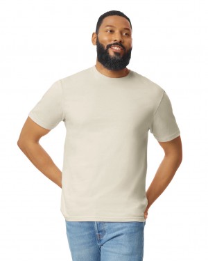 Natural Men's Gildan 64000 T-Shirts | IRAY30529