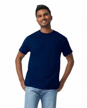 Navy Men's Gildan 5000 T-Shirts | RUGA72185