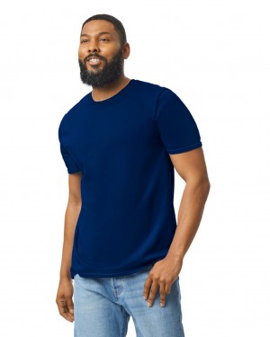 Navy Men's Gildan 64000 T-Shirts | IZFE47650