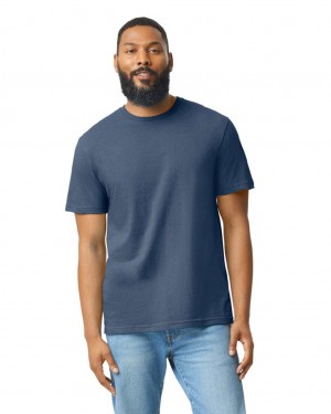 Navy Mist Men's Gildan 67000 CVC T-Shirts | RGMF20814