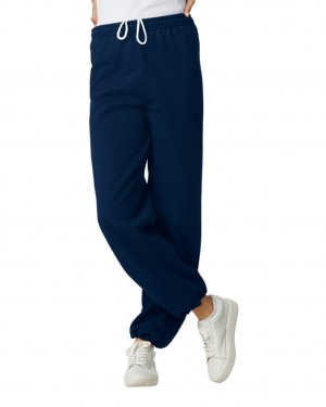 Navy Women's Gildan 18200 Sweatpants | NZJO74120