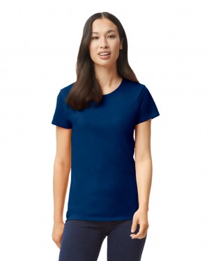 Navy Women's Gildan 5000L T-Shirts | IVGZ52831