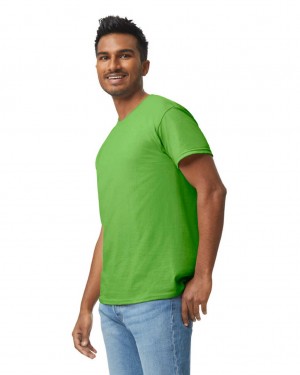 Neon Green Men's Gildan 5000 T-Shirts | PGRT46089