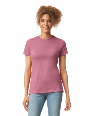 Plumrose Women's Gildan 67000L CVC T-Shirts | DKQG93164