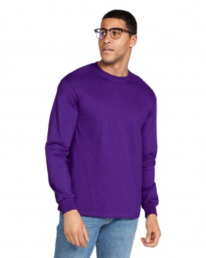 Purple Men's Gildan 2400 Long Sleeve T-Shirts | KQBL72465