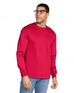 Red Men's Gildan 2400 Long Sleeve T-Shirts | SFRK25613