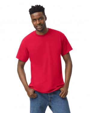 Red Men's Gildan 5000 T-Shirts | HVZQ01953