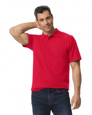 Red Men's Gildan 64800 Pique Polo | OCIP01268