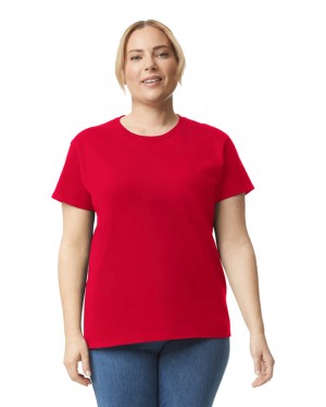 Red Women's Gildan 2000L T-Shirts | FKSE76081