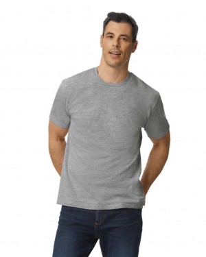 Ring Spun Sport Grey Men's Gildan 65000 Midweight T-Shirts | JUOI78315