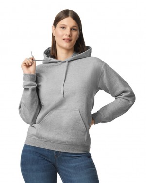 Ring Spun Sport Grey Women's Gildan SF500 Midweight Fleece Hoodie | XPRT59073