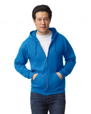 Royal Men's Gildan 18600 Full Zip Hoodie | EUMR67054