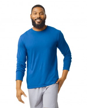 Royal Men's Gildan 42400 Long Sleeve T-Shirts | HQXY47915