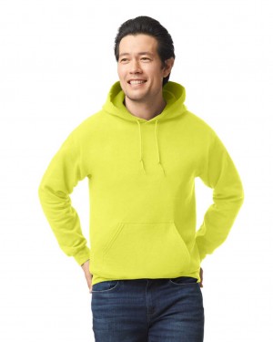 Safety Green Men's Gildan 18500 Hoodie Sweatshirt | IGKS73294