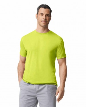 Safety Green Men's Gildan 42000 T-Shirts | WMHA36804