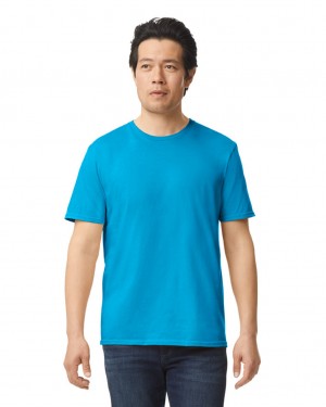 Sapphire Men's Gildan 64000 T-Shirts | UAXZ98234